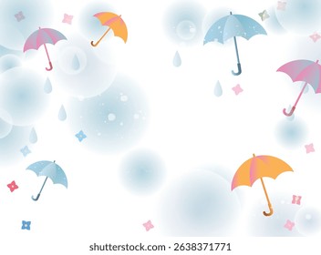 Hydrangea scenery in the summer rainy season