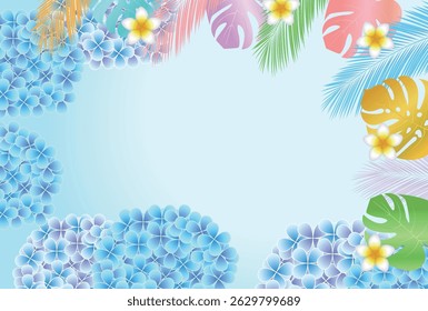 Hydrangea Sommer Aquarell japanisches Muster Hintergrund