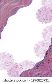 Hydrangea wave summer greetings background 