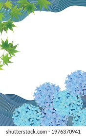 Hydrangea wave summer greetings background 