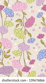 hydrangeas - seamless pattern