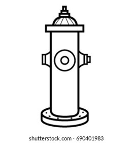 Hydrant black white illustration