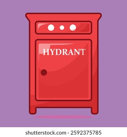 Hydrant box for fireman in the street vector illustration in 2d cartoon style with simple shape. perfect for design asset or sticker with theme fire fighter 