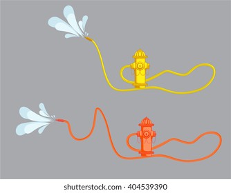 Hydrant with Fire Hose Vector