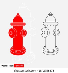 hydrant fire rescue. object flat color vector illustration