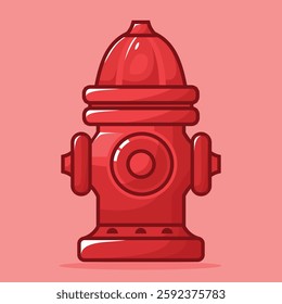 Hydrant for fireman in the street vector illustration in 2d cartoon style with simple shape. perfect for design asset or sticker with theme fire fighter 