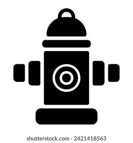 hydrant Glyph Icon Background White