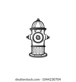 Hydrant hand drawn outline doodle icon. Firefighter equipment - fire hydrant vector sketch illustration for print, web, mobile and infographics isolated on white background.