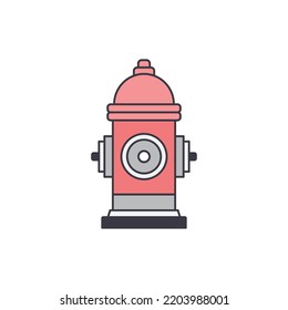 hydrant icon in color, isolated on white background 