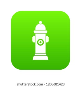 Hydrant icon digital green for any design isolated on white vector illustration