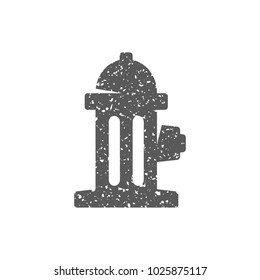 Hydrant icon in grunge texture. Vintage style vector illustration.