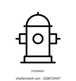 hydrant icon. Line Art Style Design Isolated On White Background
