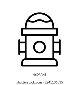 hydrant icon. Line Art Style Design Isolated On White Background