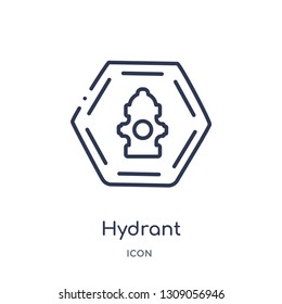 hydrant icon from signs outline collection. Thin line hydrant icon isolated on white background.