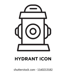 Hydrant icon vector isolated on white background, Hydrant transparent sign , linear symbol and stroke design elements in outline style