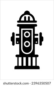Hydrant Icon, Water Hydrant Icon, Fire Water Hydrant Vector Art Illustration