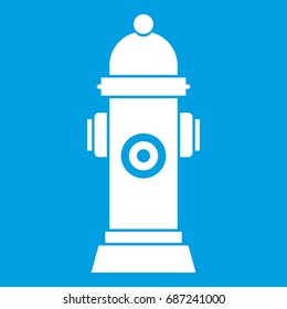 Hydrant icon white isolated on blue background vector illustration