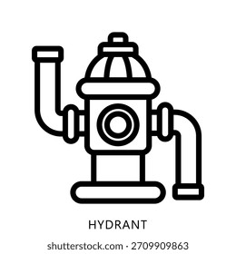 Hydrant Outline Icon Mini Ilustración, Uso Para El Concepto Moderno, Impresión, Ui, Kit Ux, Web Y Desarrollo De App. Vector Relacionado Con Bomberos, Rescate Y Más