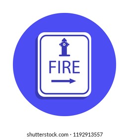 Hydrant point icon in badge style. One of fire guard collection icon can be used for UI, UX
