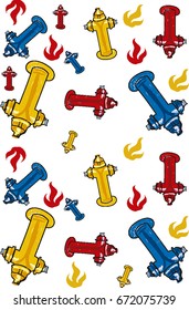 hydrant seamless pattern,fashion vector illustration