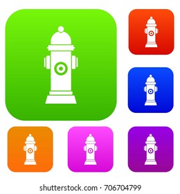 Hydrant set icon in different colors isolated vector illustration. Premium collection