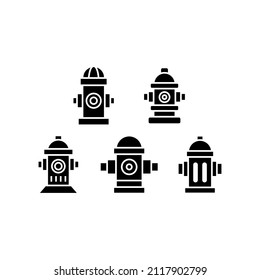 Hydrant set icon isolated on white background