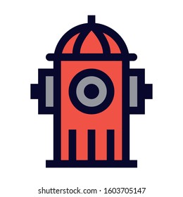 Hydrant. Simple Vector Color Icon.