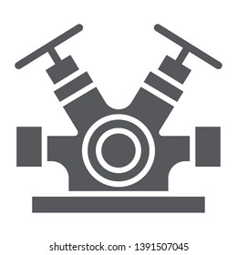 Hydrant system glyph icon, equipment and emergency, extinguisher faucet sign, vector graphics, a solid pattern on a white background, eps 10.