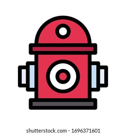 hydrant vector flat color icon 