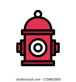 hydrant vector flat color icon 