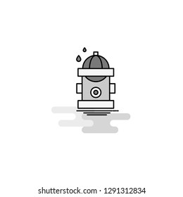 Hydrant Web Icon. Flat Line Filled Gray Icon Vector