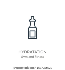 Hydratation icon. Thin linear hydratation outline icon isolated on white background from gym and fitness collection. Line vector sign, symbol for web and mobile