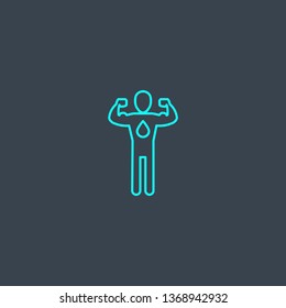 Hydrate Concept Blue Line Icon. Simple Thin Element On Dark Background. Hydrate Concept Outline Symbol Design. Can Be Used For Web And Mobile UI/UX