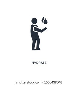 hydrate icon. simple element illustration. isolated trendy filled hydrate icon on white background. can be used for web, mobile, ui.