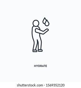 hydrate outline icon. Simple linear element illustration. Isolated line hydrate icon on white background. Thin stroke sign can be used for web, mobile and UI.