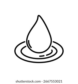 Estilo de línea de Vector de icono de piel hidratada