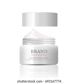 Hydrating facial cream for annual sale or festival sale. white cream mask bottle isolated on white background. Graceful cosmetic ads, illustration.