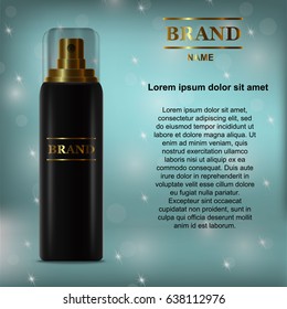 Hydrating facial cream. cream mask bottle isolated on glitter particles background
