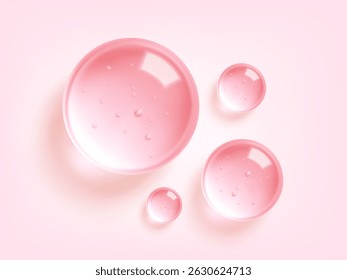 Gel hidratante com textura transparente. Gotas líquidas, textura de soro, gel ou colágeno. Manchas de hidratação cosmética para cuidados com a pele. Ilustração vetorial