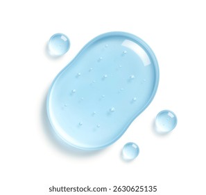 Gel hidratante com textura transparente. Gotas líquidas, textura de soro, gel ou colágeno. Manchas de hidratação cosmética para cuidados com a pele. Ilustração vetorial