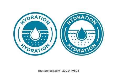 Hydration badge logo vector design. Suitable for business, beauty, health and product label