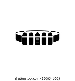 Hydration Belt Icon with Multiple Bottle Slots