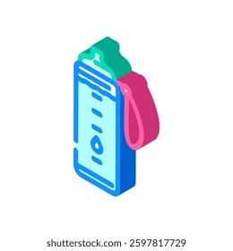 hydration bottle droplets recovery wellness isometric icon vector. hydration bottle droplets recovery wellness sign. isolated symbol illustration