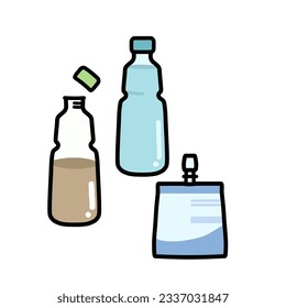 Hydratationsgetränk Plastikflasche und Pouch Beverage Set