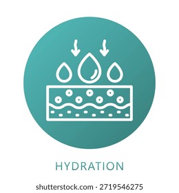 Relleno De Gradiente De Hidratación, Mini Icono De Ilustración Relacionado Con El Cuidado Personal, Tienda De Belleza, Cuidado Corporal Y Más. Uso Para El Concepto Moderno, Ui, Web Ux Y Desarrollo De App.