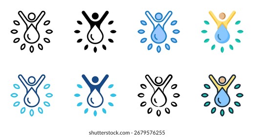 Hydration Hero icon set multiple style collection 
