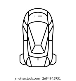 hidratação hiking mochila ícone de linha vetor. hidratação hiking mochila sinal. isolado contorno símbolo ilustração preta