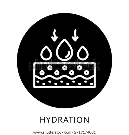 Hydration Icon Button, Mini Illustration Relate To Personal Care. Use For Modern Concept, Ui, Ux Web And App Development.