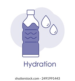 Hydration Icon with editable stroke.