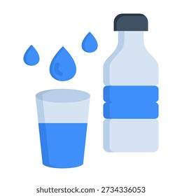Hydration Icon Flat Style Vector Illustration